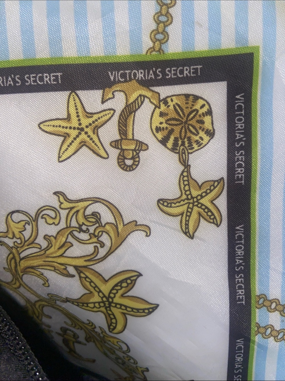 Victoria’s Secret Blue & Gold Patterned Tote Bag - Picture 3 of 4
